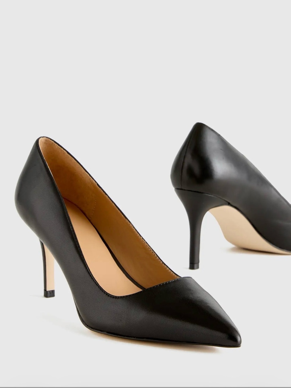 Quince Italian Leather 75mm Pointy Toe Pump